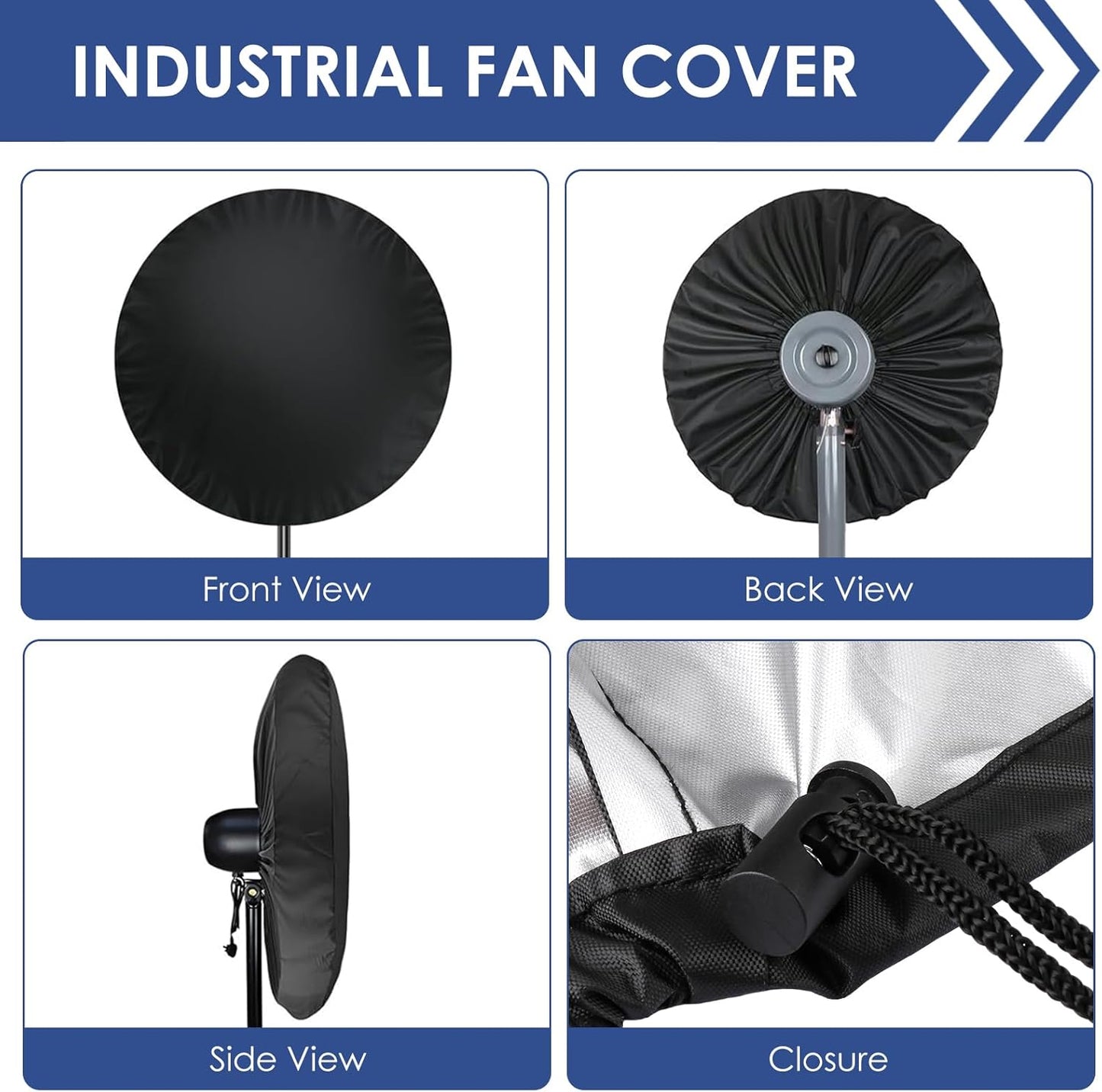 Industrial Heavy Duty Outdoor Floor Fan, Waterproof Dustproof Cover