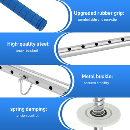 10-Pack Heavy Duty Stretch Film Dispenser Pole Holder - 48 Inch Extra Long Handle for Pallet Wrapping - Fits 12" to 24" Rolls with 2" to 3" Core - Industrial Grade Stretch Wrap