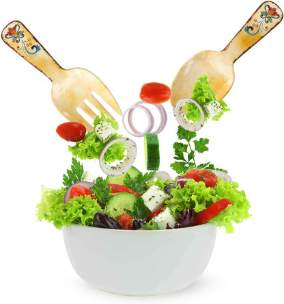Supreme Housewares 2-Piece Salad Server Set - 10.75 Inch Melamine Spoon and Fork, Tuscany Design