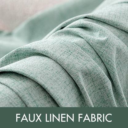 MIULEE Blackout Curtains - 100% Thermal Insulated Linen Texture - Seafoam Green | 52x108 Inch (2 Panels)