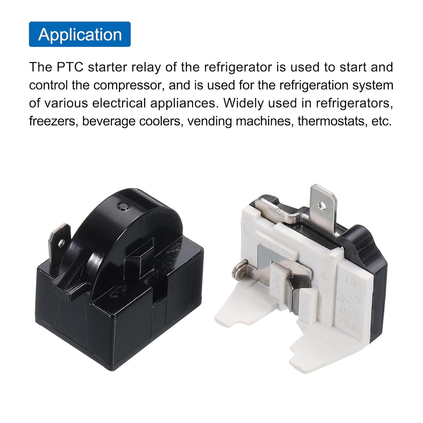 MECCANIXITY 4pcs Refrigerators PTC Starter Relay 1 Pin 4.7 Ohm Overload Protector for 1/2HP Fridges Beverage Freezers