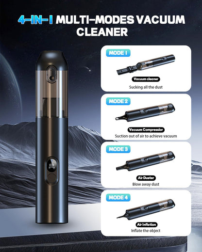 Handheld Car Vacuum Cleaner Cordless, 19000Pa High Power, 4 in 1 Portable Mini Vacuum for Car Home Office