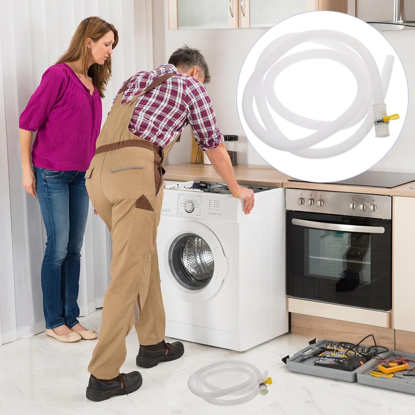Air Conditioner Drain Water Inlet Hose, Flexible Tubing for Unit Washer Drain Hose for Washing Machine