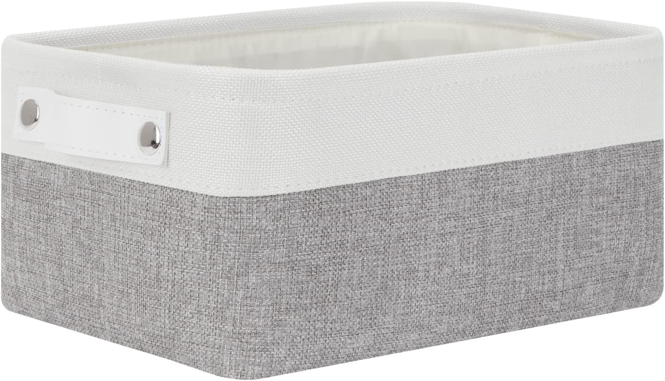 Bidtakay Small Storage Baskets [4-Pack] Fabric Bins for Baby Organizer Shelf Nursery Storage Collapsible Bins