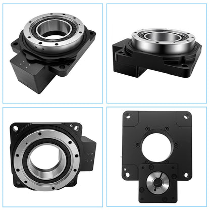 Hollow Rotary Table 130mm 10:1 Ratio with Closed Loop NEMA 23 Stepper Motor Driver Kit 45kg Load Capacity High Precision ≤1 Arcmin Speed Reducer for Indexing Table Automation Robotic Assembly