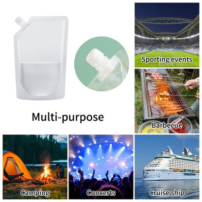 OHJJCCHO Plastic Flasks, Reusable Juice Bags, Leak-Proof, BPA-Free for Travel, Outdoor Sports, Concerts, Events(8OZx6-16OZx6-32OZx4)