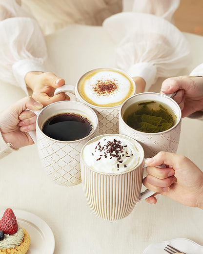 getstar Large Coffee Mugs 18 OZ Set of 4 with Big Handles, Ceramic Coffee Mug Microwave and Dishwasher Safe, Coffee Cups Ceramic
