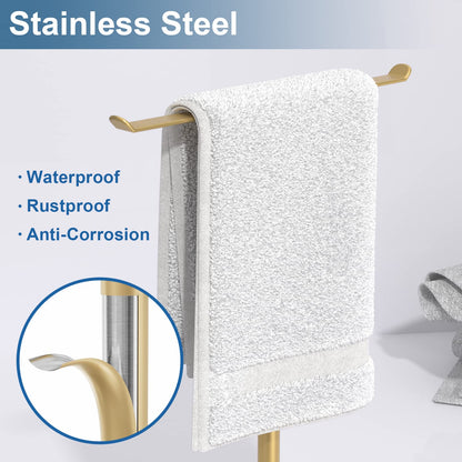 Gold Hand Towel Stand, T-Shape Hand Towel Holder for Bathroom, Display Fingertip Towel Holder Organizer and Bathroom Towel Racks,Kitchen Towel Rack
