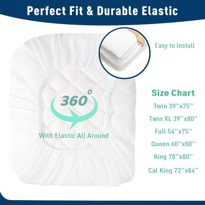 18-22" Queen Mattress Pad Cotton Mattress Pad Cover Quilted Mattress Cover Deep Pocket Mattress Protector Queen Size