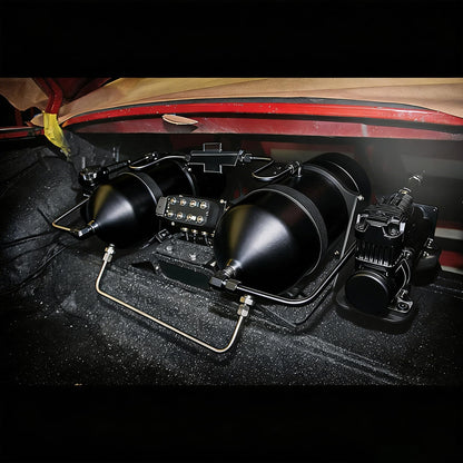 ZHSYMX Air 4.2 Gallon (18 Liter) 6 Ports Seamless Aluminum Air Tank for Air Ride Suspension Car Train Truck Horn Black