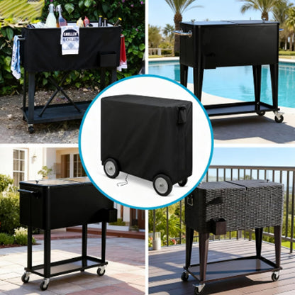89.8 38''L x24''W x35''H Kingling Cooler Cart Cover for Keter Quart Patio Cooler Cart, Waterproof Outdoor Cooler Cart