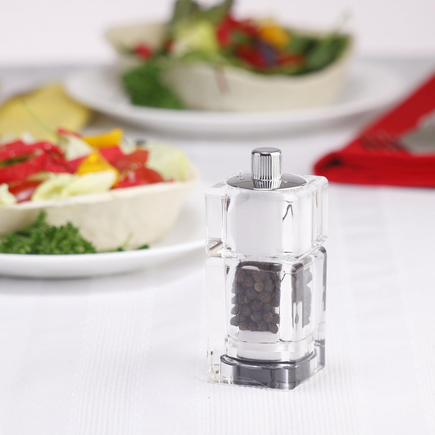 Chef Specialties 3.5 Inch Cubic Pepper Mill and Salt Shaker Combo