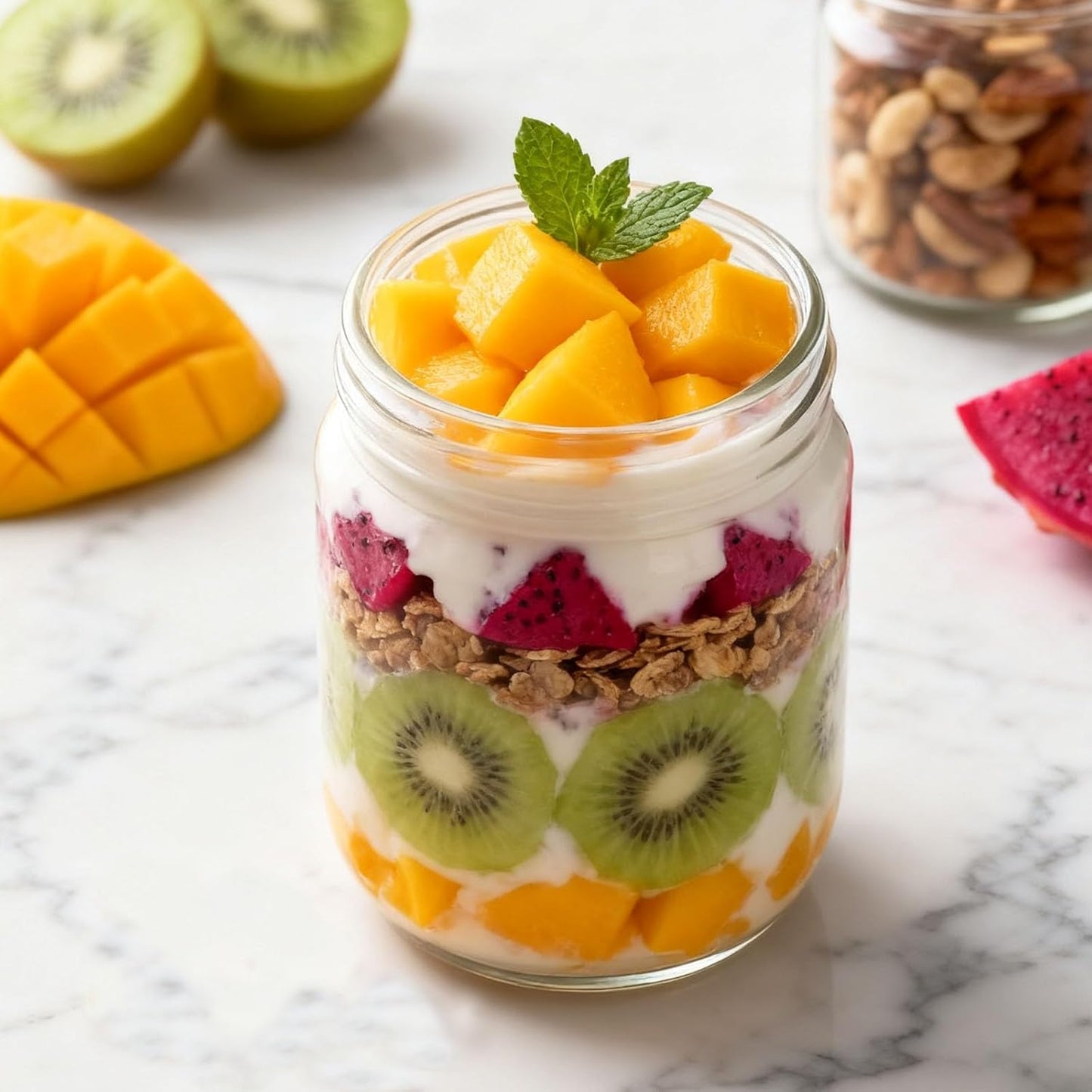 16oz 3 Pack Overnight Oats Containers with Lids, Wide Mouth Mason Jars with Lids, Glass Jars with Airtight lid for Chia