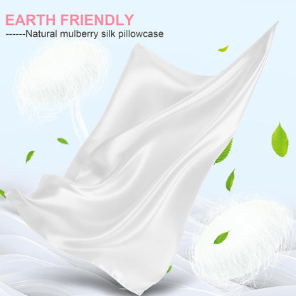 Mulberry Silk Body Pillow Cover - Ultra Smooth & Breathable Cooling Satin | Pure White (20x54 Inches)