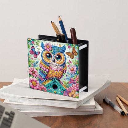 AiYuanzsh DIY 5D Diamond Painting Pen Holder – Cute Wise Owl Diamond Art Painting Pen Holder, Decorative Pencil Organizer
