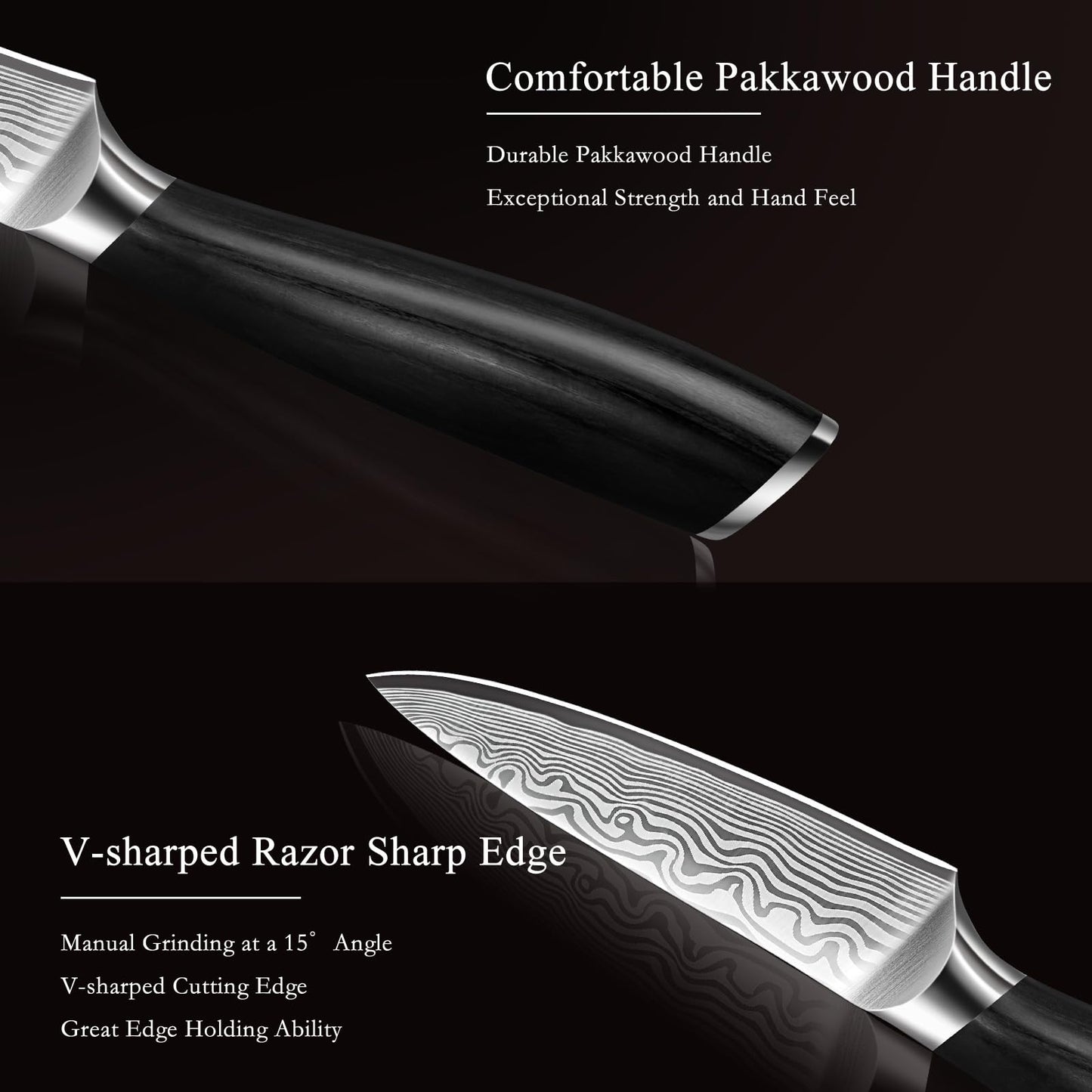HOSHANHO Paring Knife 3.75 Inch, High Carbon Powder Steel Forged Small Kitchen Knives, Razor Sharp Japanese Fruit Knife with Ergonomic Pakkawood Handle