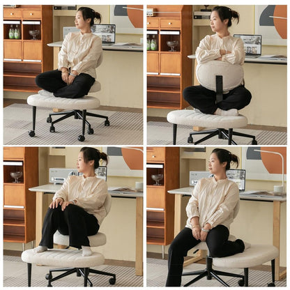 Cross Legged Office Chairs with Wheels,Flexible Kneeling Chair for Fidgeting,Ergonomic Wide Meditation Chair for Adults 360° Swivel Chairs(Pink)