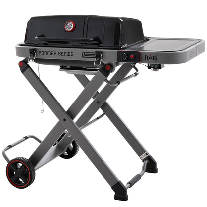 Feasto Propane Gas Grill with Foldable Cart & Heavy-Duty Build, All-Terrain Large Wheels for Easy Moving, BBQ Grill for Outdoor Cooking, Backyard, Camping & Tailgating
