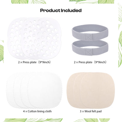 Caydo Microwave Flower Press Kit for Pressed Flower Art, 9" 2 Layers Portable Quick & Easy Flower Pressing Kit with Resusable & Washable Cloth, Color Retention Flowers Preservation for Craft Projects