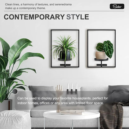 3-pack) Sisher Plant Stand Indoor Outdoor,Window Plant Shelf Picture Frame Wall Plant Stand Metal Wall Plant Shelf Ease