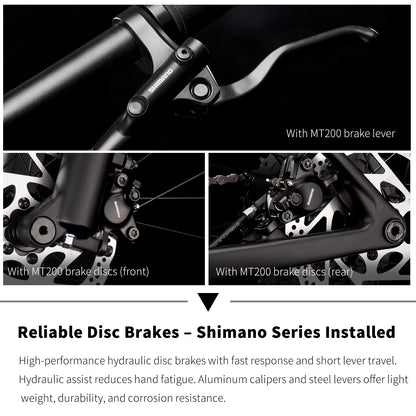 SAVADECK Carbon Fiber MTB with Shmano U6000 10 Speed Shift Groupset, Hydraulic Disc Brake with Shmano MT200 Break System (Midnight Black, 29 * 15.5)