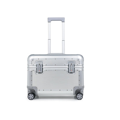Perle Path All Aluminum Rolling Camera Case, Pilot case, Camera roller bag, Carry on, Hard Shell Photography Equipment suitcase with 4 Wheels and Telescopic Handle (Silver(with camera bag inside))