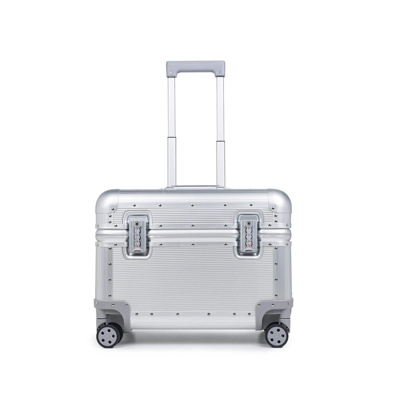 Perle Path All Aluminum Rolling Camera Case, Pilot case, Camera roller bag, Carry on, Hard Shell Photography Equipment suitcase with 4 Wheels and Telescopic Handle (Siver （only luggage)