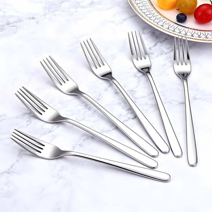 Flying Leaves Dinner Forks, Premium 18/10 Stainless Steel Silverware Forks, 6-Piece Set - Classic & Modern Design Flatware Forks, Dishwasher Safe for Home & Restaurant Use