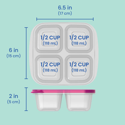 Bentgo Easyboxes 4-Compartment Snack Containers - 8-Piece Set with 4 Trays & 4 Custom-Fit Lids to Seal in Freshness - Reusable Food Storage & Meal Prep Bento BPA-Free Containers (Brights 4-Pack)