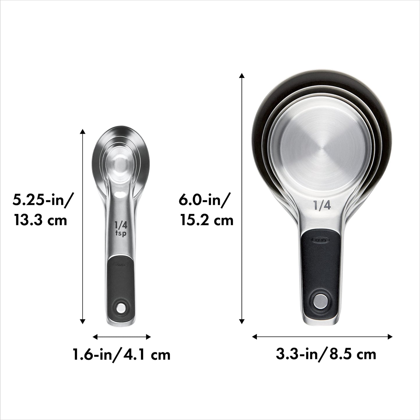 OXO Good Grips 8 Piece Stainless Steel Measuring Cups and Spoons Set