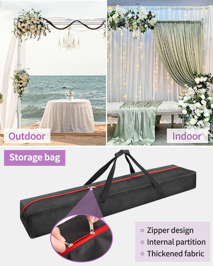 Fotoumgl 10x20 Pipe and Drape Stand Kit, Heavy Duty Backdrop Stand Adjustable, Sturdy Metal Back Drop Decoration Frame with Flat Base for Parties, Flower Wall, Wedding, Event,Trade Shows, Photo Shoot