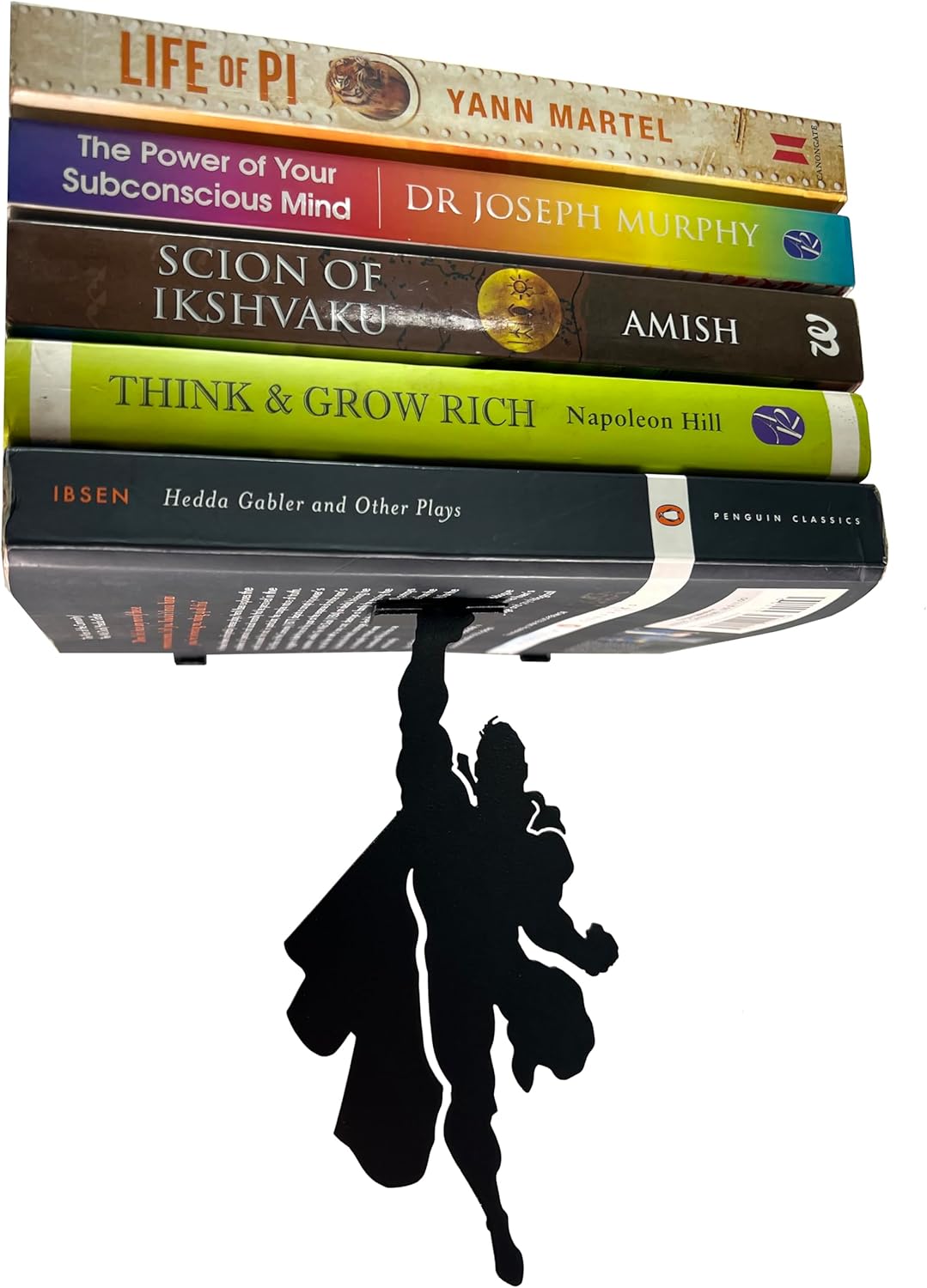 249 Wall Mounted Metal Floating Bookshelf Supported by Superheros Invisible Bookshelf Metal Shelf Superhero Decoration