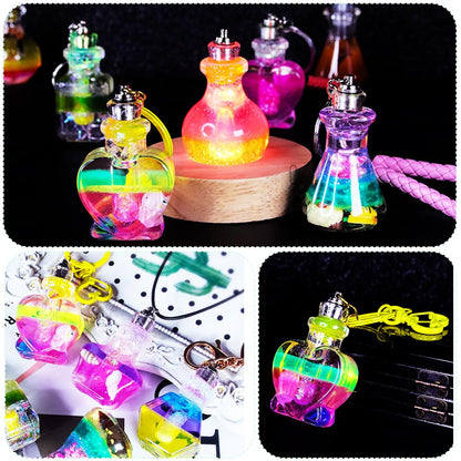 XYQHOAC 4Pcs Shaker Bottle Silicone Molds Quicksand Bottle Container and Stopper UV Resin Molds Mini Bottle Epoxy Resin Casting Mold for DIY Jewelry Crystal Art Craft