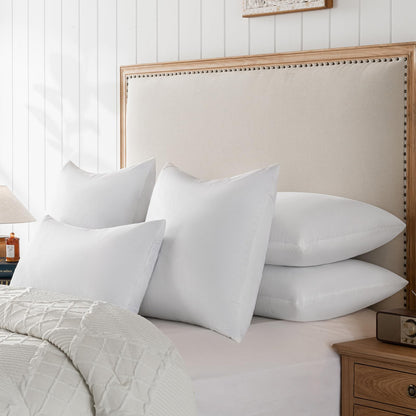 20x20 Decorative Throw Pillow Inserts-Down Feather Pillow Inserts-Square-Cotton Fabric-Set of 2-White.