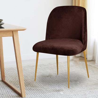 Set 1/2/4/6 Armless Velvet Curved Back Chair Covers Round Back Dining Room Chair Covers Slipcovers of Mid Century