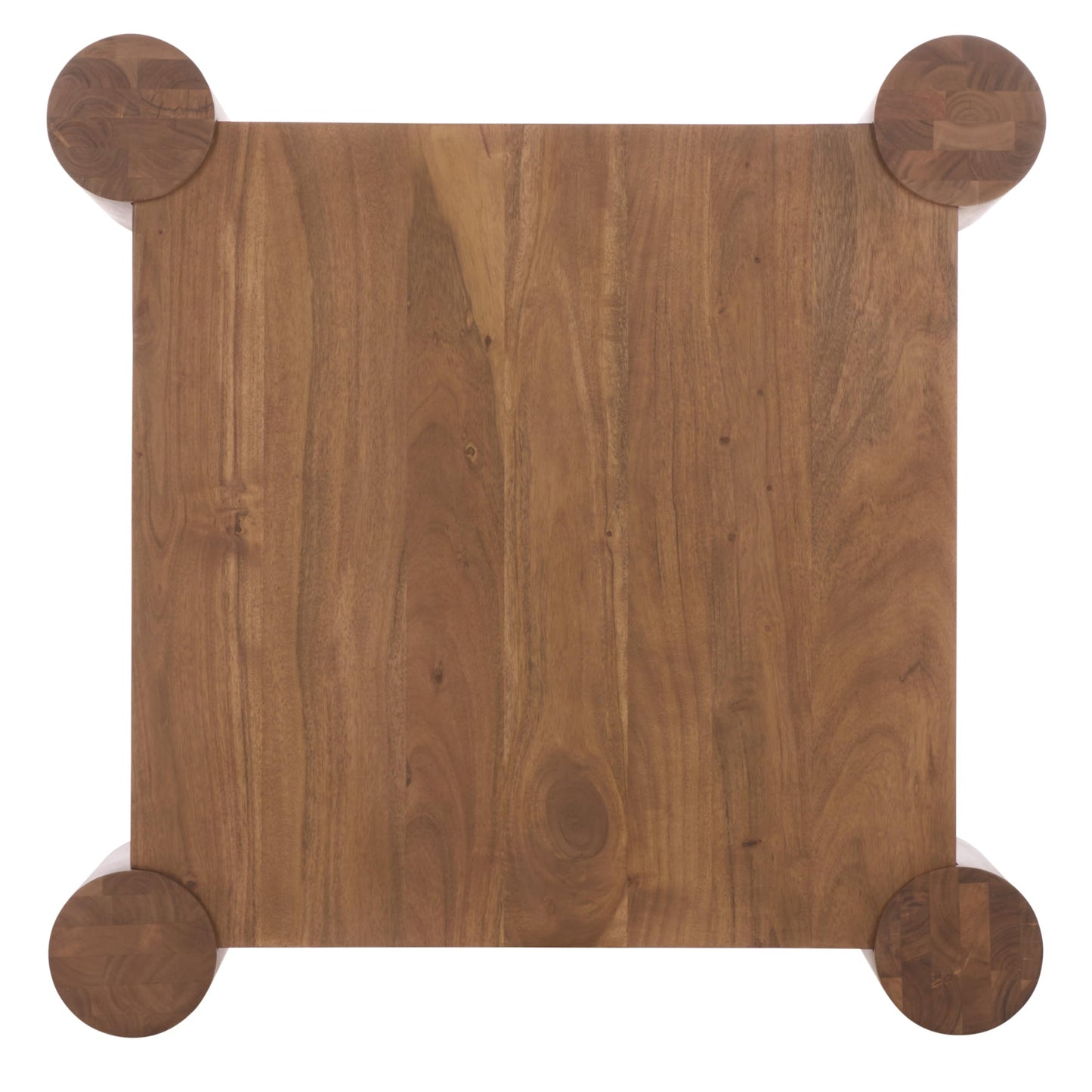 SAFAVIEH Couture Collection - Trescott Solid Wood Square Coffee Table with Chunky Cylinder Legs, Modern Accent Cocktail Table (SFV9763A)