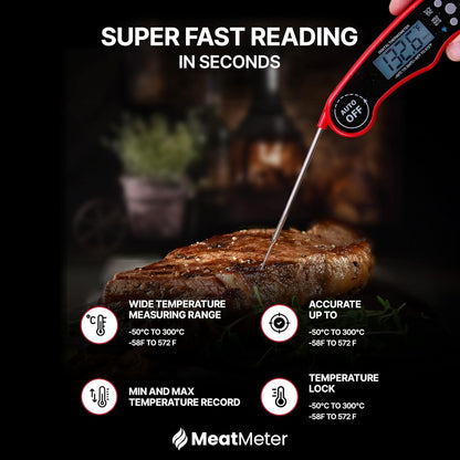 Digital Meat Thermometer for Grill/Cooking, Fast Instant Read Waterproof Probe with Backlight for Kitchen, BBQ