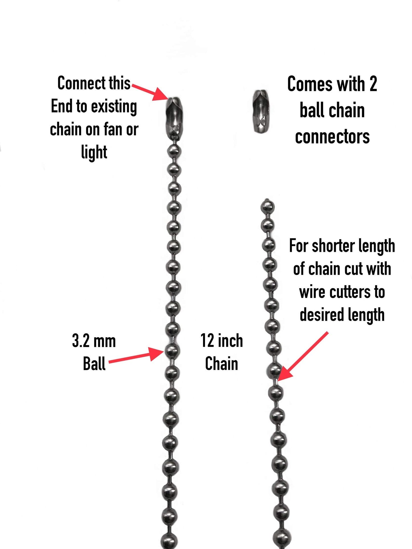 Paw Print Dog Bone Light Fan Pull Chain Ball Chain Extender Replacement