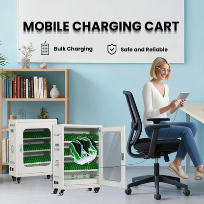 rcqeuiol 50 Device Cell Phone Charging Stations, Mobile Phone Charging Cabinet, Cellphone USB Charging Station Lockers, Rechargeable Cellphone Locker Storage Charging Station (White, 50 Slots)