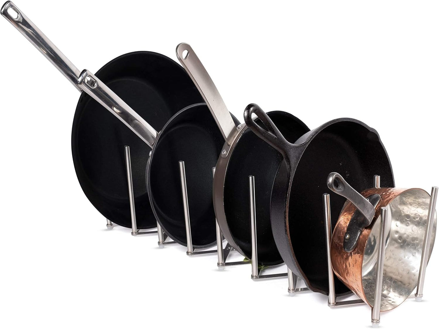 brightmaison BGT Stal Pots and Pans Organizer for Cabinet, Adjustable Stainless Steel Kitchen Organization Unit