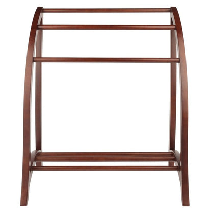 Winsome Wood Quilt Rack With 3 Rungs, Antique Walnut (94036)