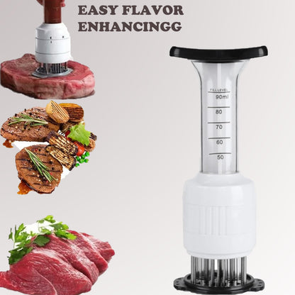 HMDIUM Stainless Steel Meat Injector - 1 Pack Seasoning Injector Marinade Injector for BBQ Turkey Chicken - Flavor Tenderizer Syringe for Poultry Cooking