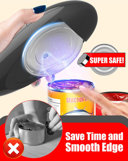 One Touch Electric Can Opener Fits Almost All Can Sizes for Seniors with Arthritis, Hand Held Battery Operated Can Opener with Smooth Edge, Food Safe Kitchen Gadgets Automatic Can Opener for Kitchen