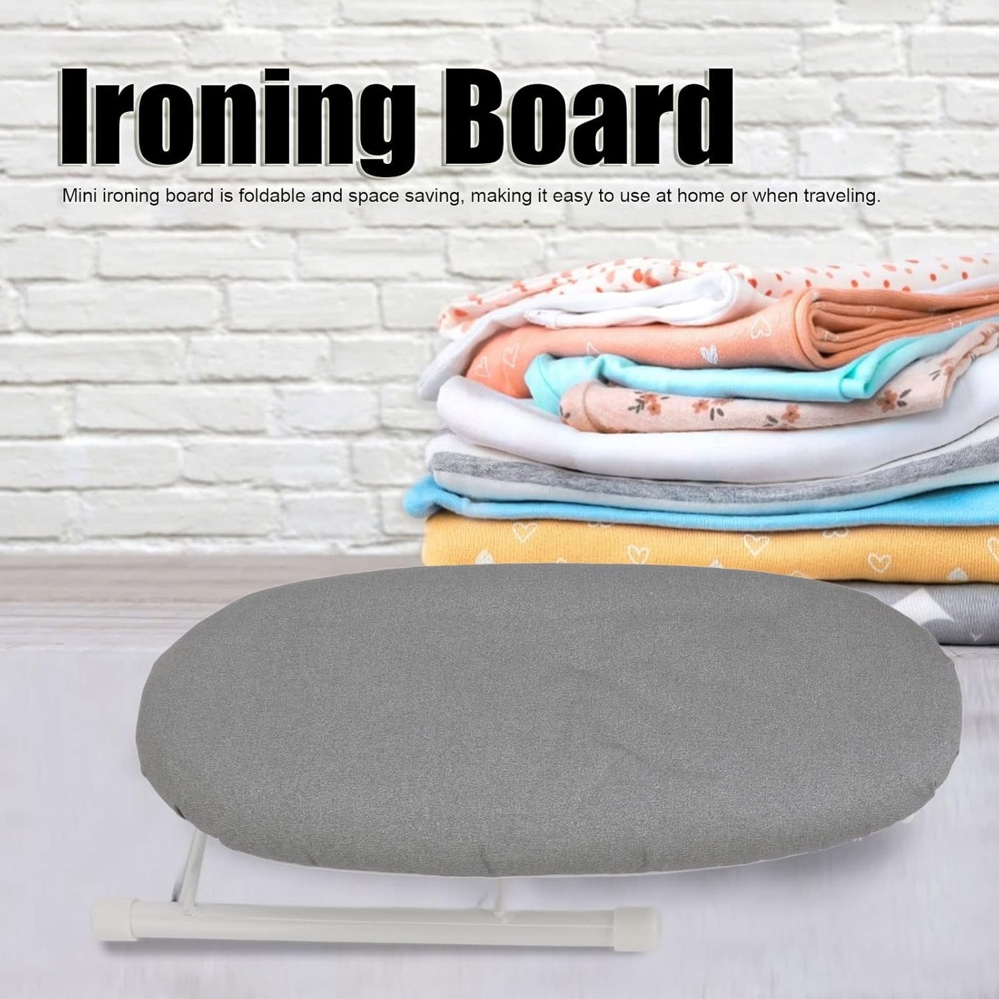 Small Ironing Board, Heat Resistant Mini Portable Foldable Tabletop Ironing Board for Home, Dorm, Sewing Craft - Grey