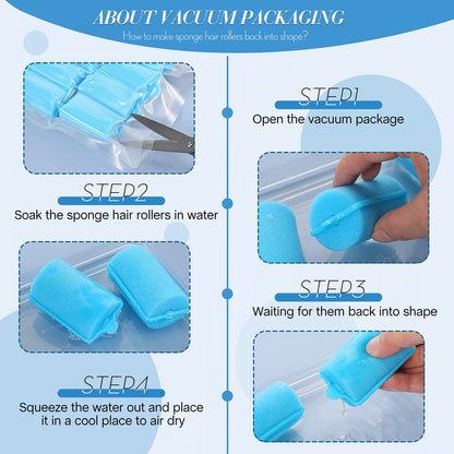 Geyoga 18 Pieces Sponge Hair Rollers Large Soft Foam Hair Styling Curlers Large Size Hairdressing Curlers for Women(Pink,1.6 x 2.8 Inches)