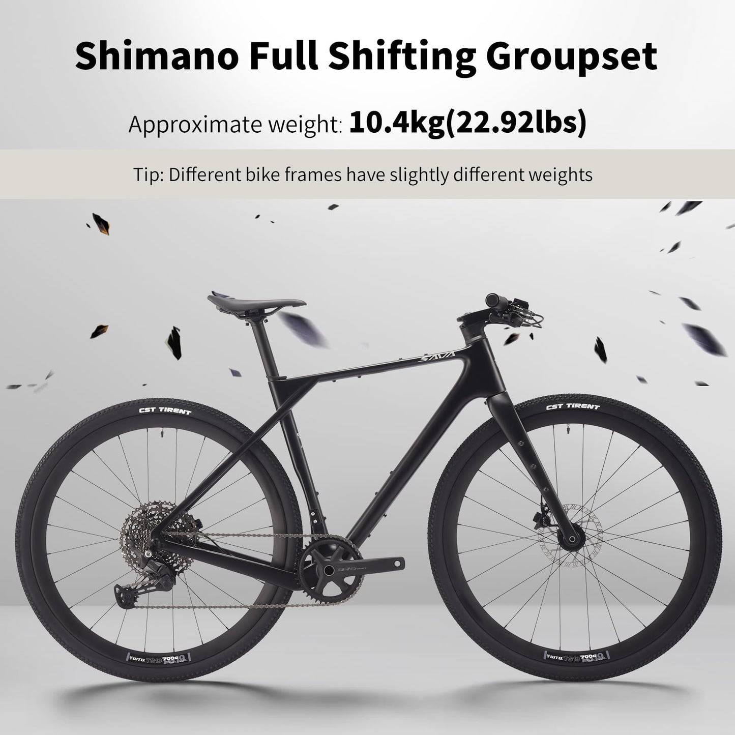 SAVADECK Carbon Gravel Bike - T800 Carbon Frame & Fork | Shimano U6000 11-Speed Groupset | Hydraulic Disc Brakes | 700CX40mm All-Terrain Tires | Men & Women Road/Off-Road Bicycle (Gray, 47cm)