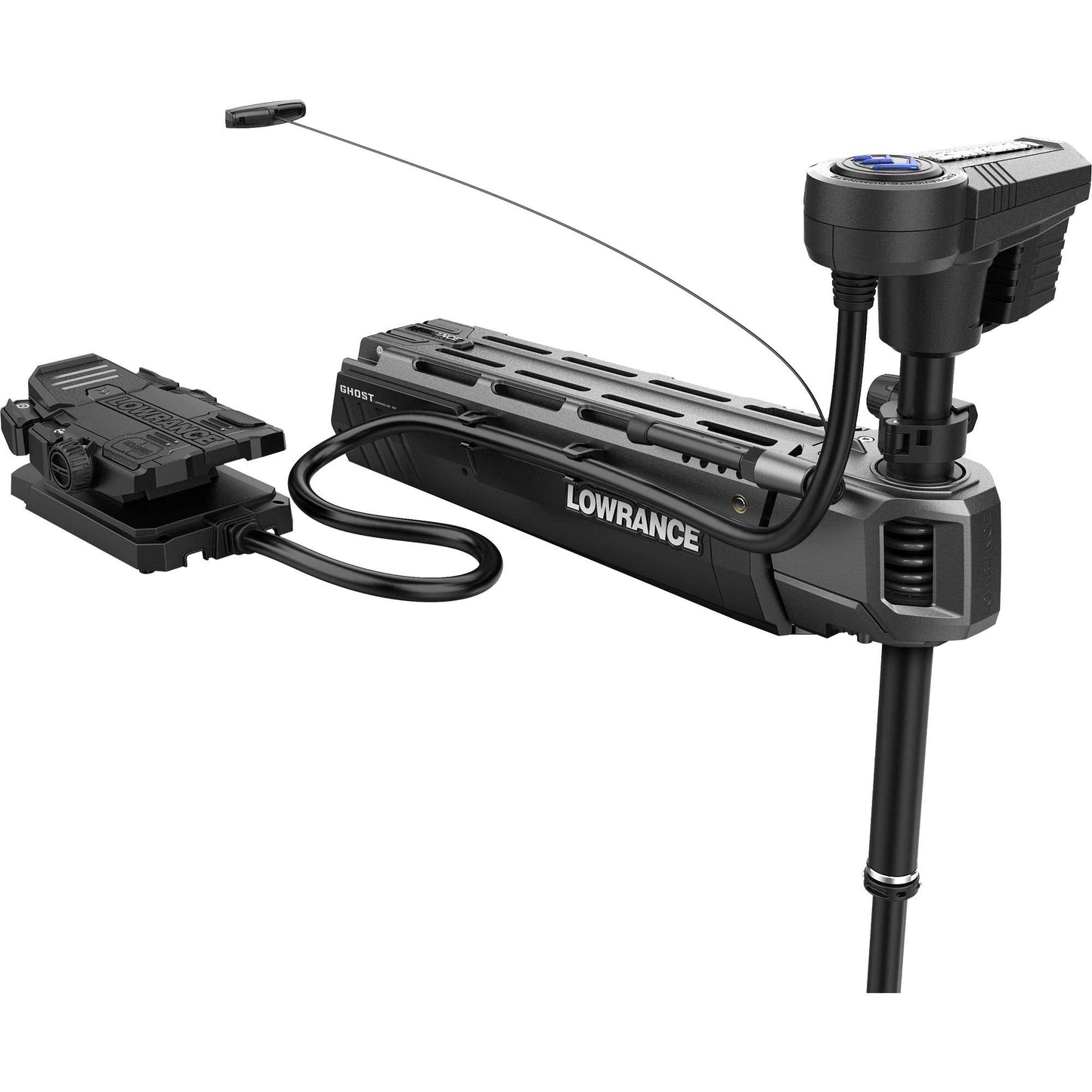 Lowrance Ghost - Freshwater Trolling Motor, 60" Shaft, Bow Mount, 97/120 lbs Thrust with Configurable Foot Pedal, TMR-1 Remote, HDI Sonar