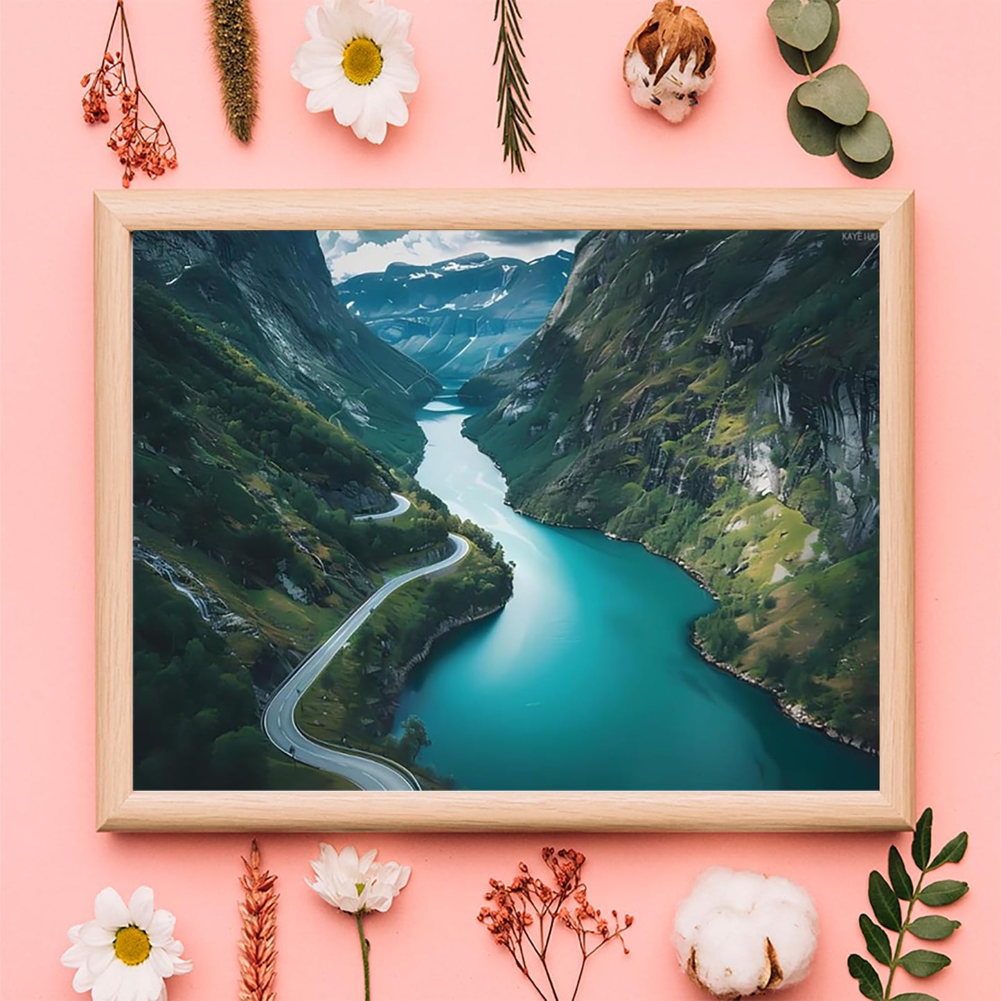 KAYEIUU Norwegian Fjords Print Adults Diamond Painting Kits Round Drill Art Painting Kits Crafts Kits for Home Decor 12x16 inch