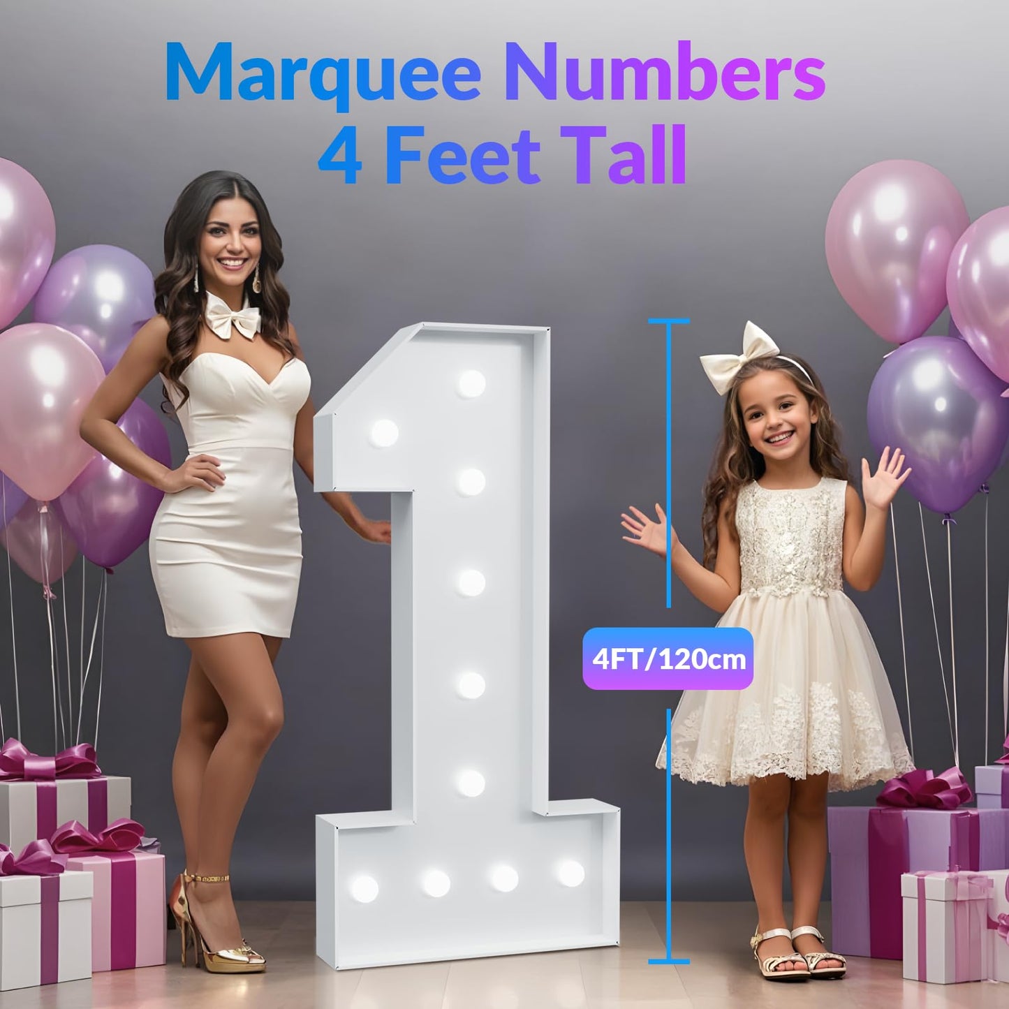 JoyMuse 4FT 26 Marquee Numbers, Large Light Up Numbers 26 for 26th Birthday Decorations