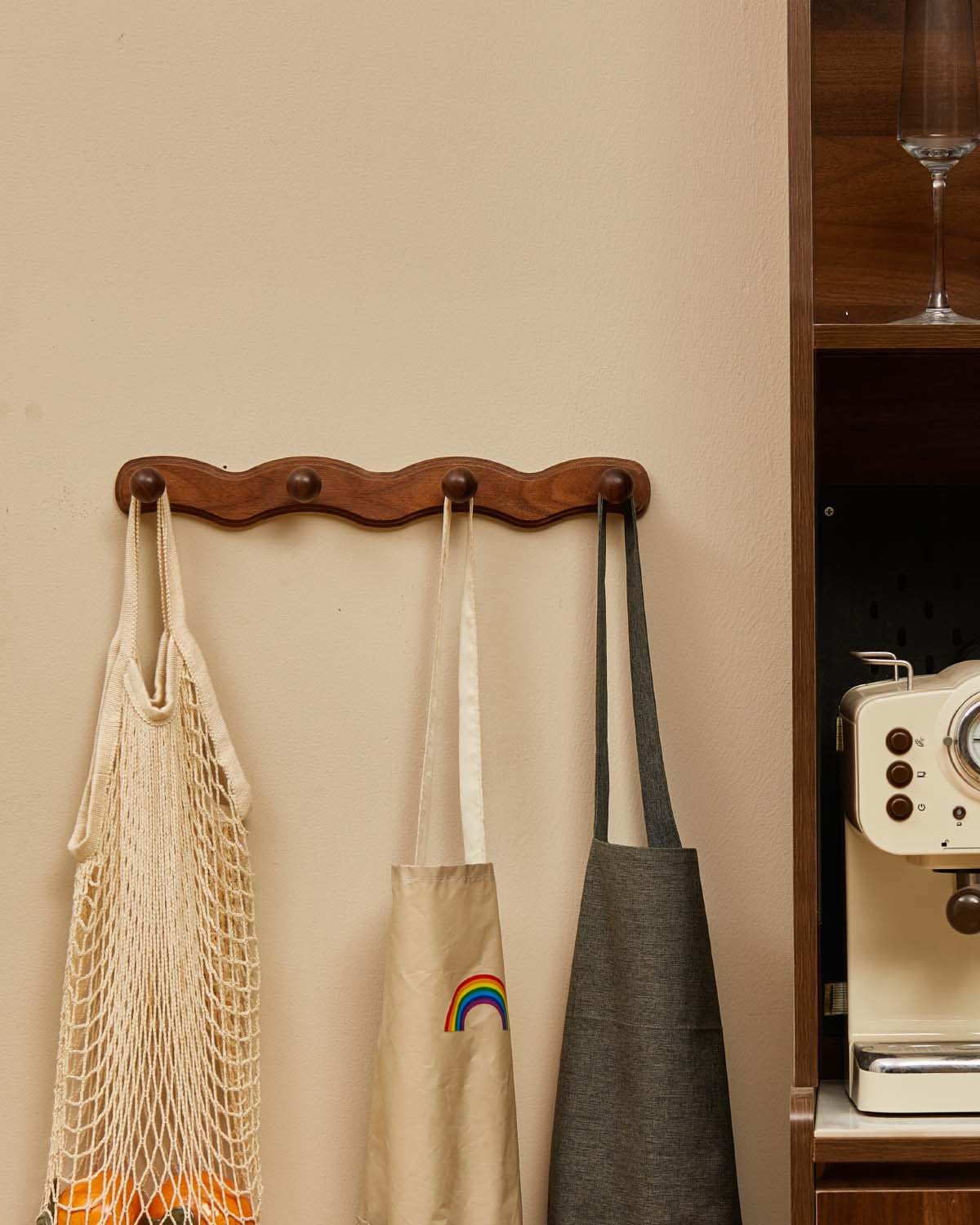 Wood Coat Rack Wall Mount - 4Pack Walnut Coat Hooks for Hanging Clothes,Keys, Robes,Purse,Towels,Bags,Backpack, Modern Decorative Wall hooks Heavy Duty Hanger Organizer for Bathroom,Entryway & Bedroom